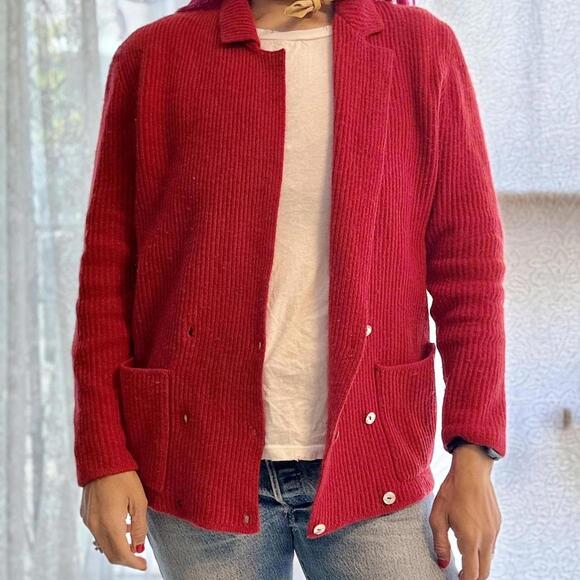 Evan Picone Sweaters - Red‎ vintage lambswool cardigan with a preppy touch cardigan